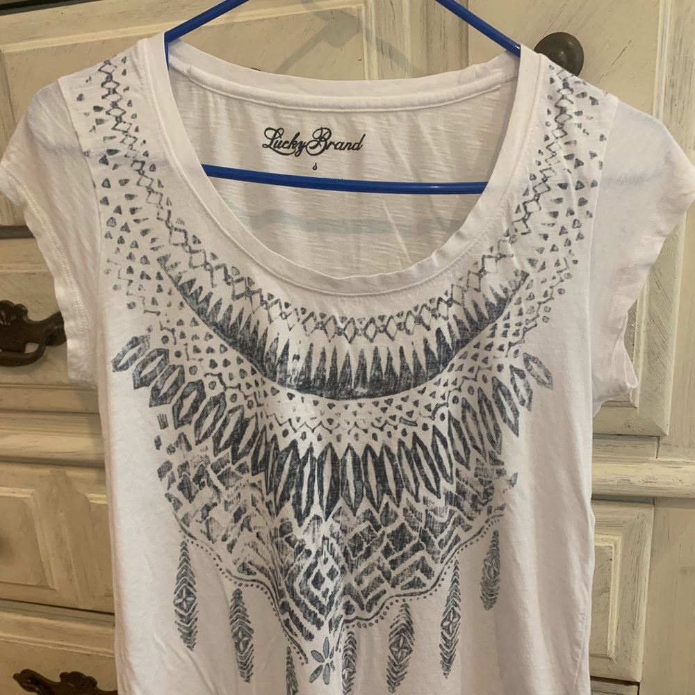 Lucky Brand White Graphic Tee